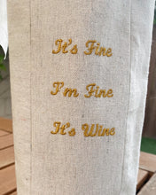 Load image into Gallery viewer, Gold It&#39;s Wine Cursive Wine Tote
