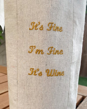 Load image into Gallery viewer, Gold It's Wine Cursive Wine Tote