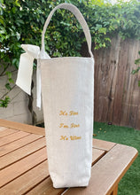 Load image into Gallery viewer, Gold It&#39;s Wine Cursive Wine Tote
