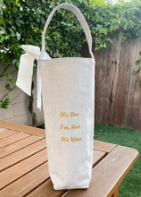 Load image into Gallery viewer, Gold It's Wine Cursive Wine Tote