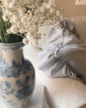 Load image into Gallery viewer, French Striped Linen Ruffle Pillow Sham