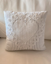 Load image into Gallery viewer, Stripes and Heart Pillow Sham