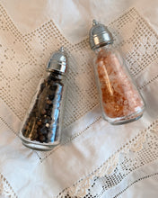 Load image into Gallery viewer, Etched Glass Salt + Pepper Shakers