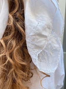 White Embroidered Hanky