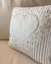 Load image into Gallery viewer, Stripes and Heart Pillow Sham