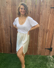 Load image into Gallery viewer, Tiny Daisy Cream Slip Skirt