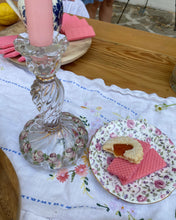 Load image into Gallery viewer, Glass Rose Candle Stick Holder