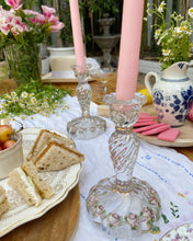 Load image into Gallery viewer, Glass Rose Candle Stick Holder