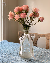 Load image into Gallery viewer, Glass Rose Etched Vase