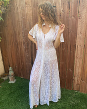 Load image into Gallery viewer, White Lace Button Up Dress