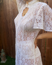 Load image into Gallery viewer, White Lace Button Up Dress