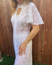 Load image into Gallery viewer, White Lace Button Up Dress