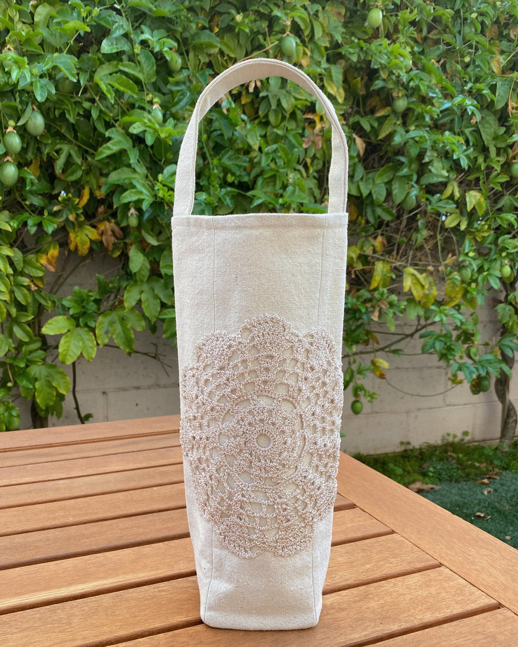 Lace Flower Wine Tote