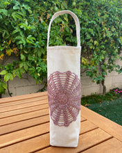 Load image into Gallery viewer, Wine Stained Flower Wine Tote