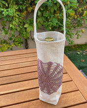 Load image into Gallery viewer, Wine Stained Flower Wine Tote