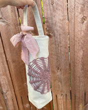 Load image into Gallery viewer, Wine Stained Flower Wine Tote