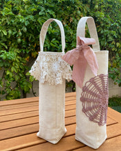 Load image into Gallery viewer, Wine Stained Flower Wine Tote