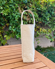 Load image into Gallery viewer, Cream Flower Wine Tote