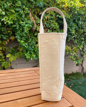 Load image into Gallery viewer, Cream Flower Wine Tote