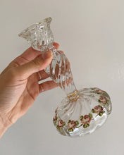 Load image into Gallery viewer, Glass Rose Candle Stick Holder