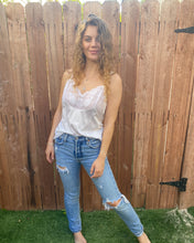 Load image into Gallery viewer, White Tulip Lace Tank