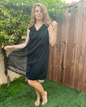 Load image into Gallery viewer, Black Bow Mini Dress