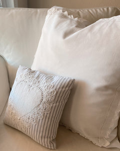 Stripes and Heart Pillow Sham