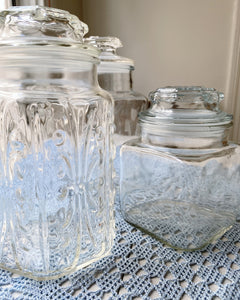 Three Piece Glass Canister Set