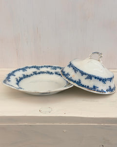 Blue Floral Butter Dish