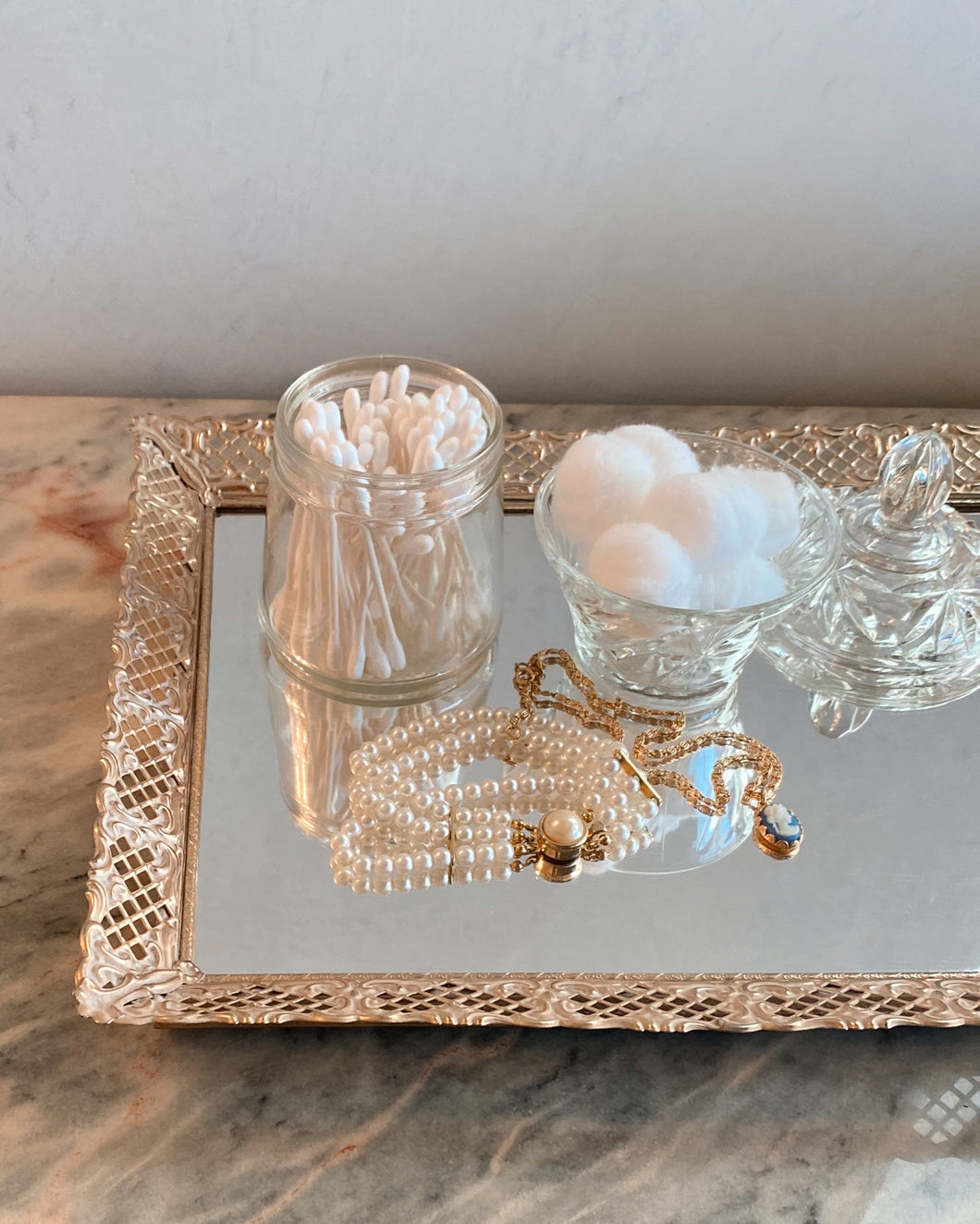 Gold Mirrored Vanity Tray