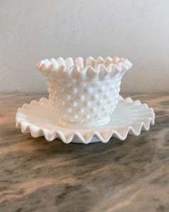 Hobnail Milk Glass Mayonnaise Bowl