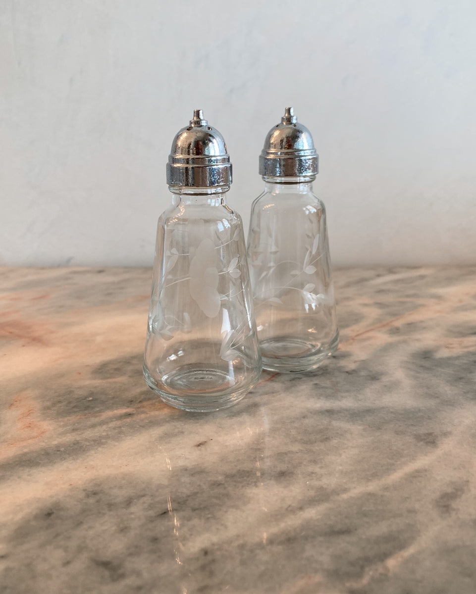 Etched Glass Salt + Pepper Shakers – The Gentle Witch