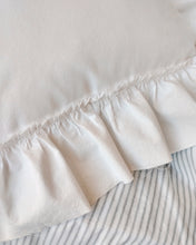 Load image into Gallery viewer, White Linen Ruffle Pillow
