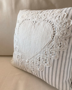 Stripes and Heart Pillow Sham