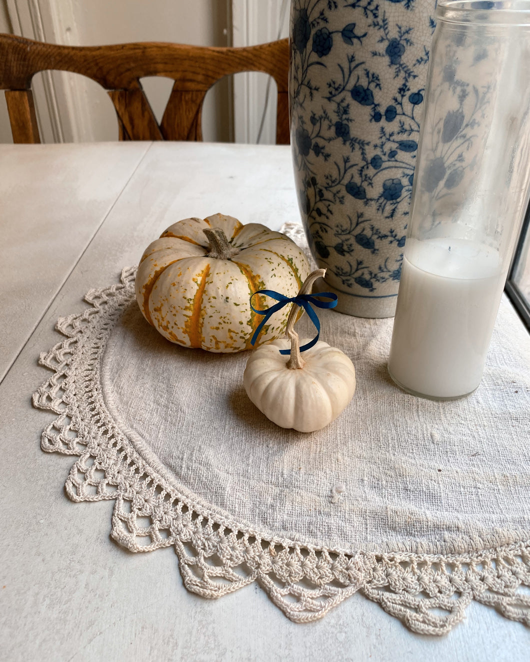 Tea Stained Circle Crochet Doily