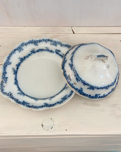 Blue Floral Butter Dish