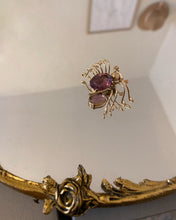 Load image into Gallery viewer, Purple &amp; Gold Spider Pin
