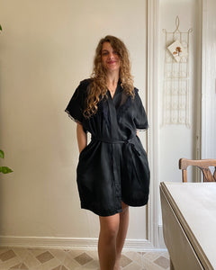 Silk Lace Black Robe