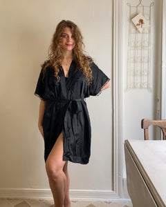 Silk Lace Black Robe