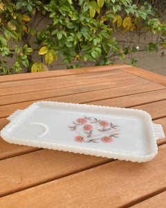 White Tray with Red Roses