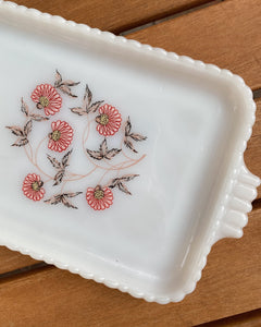 White Tray with Red Roses