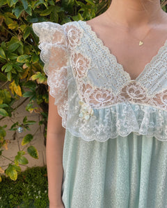 Mint Lace and Flowers Dior Gown