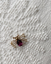 Load image into Gallery viewer, Purple &amp; Gold Spider Pin
