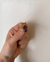 Load image into Gallery viewer, Purple &amp; Gold Spider Pin
