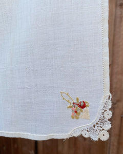 Dainty Flower Basket Hanky