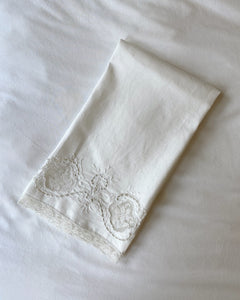 White Embroidered Tea Towel