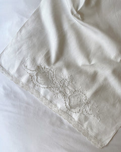 White Embroidered Tea Towel