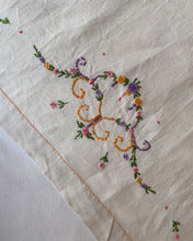 Load image into Gallery viewer, Rosebud Embroidered Tea Towel
