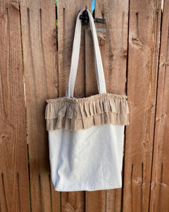 Brown Ruffle Market Bag