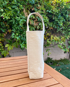 Cream Flower Wine Tote